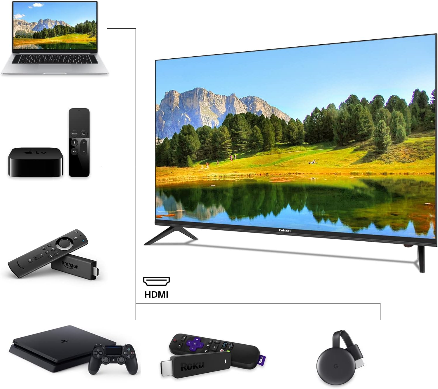Caixun EC50S1A, 50 inch 4K UHD HDR Smart Android TV with Google Assistant (Voice Control), Screen Share, HDMI, USB, Wi-Fi, Bluetooth(2021 Model)
