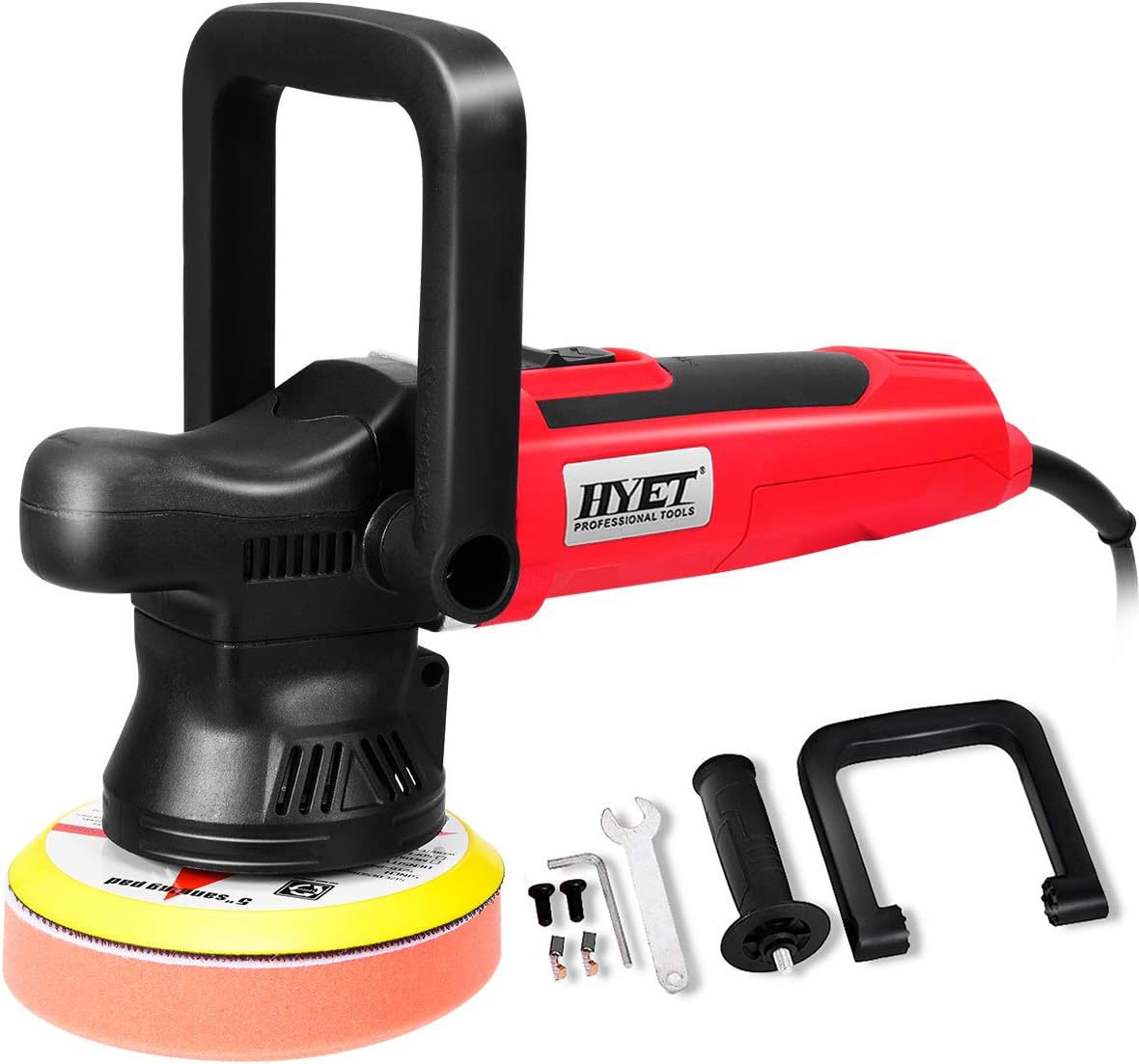 Power Tools Random Orbital Polisher Electrical Sander Variable Speed Dual-Action Grinder Buffer Kit For Auto Detail (6 inch)