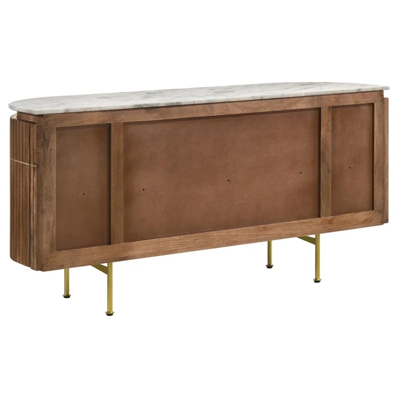 Coaster Ortega 4-door Marble Top Dining Sideboard Server in White and Natural
