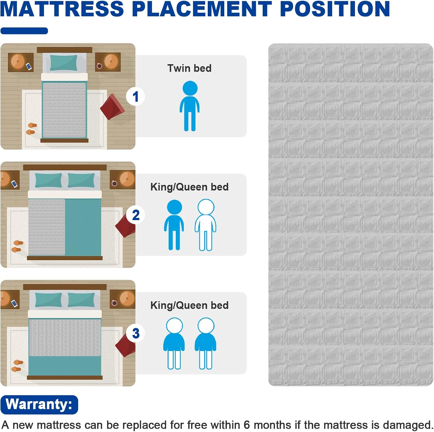 Cooling Mattress Pad Bed Cooling System Night Sweats and Hot Sleepers Relief Cooling Pad,Single Size 63x27in,Matterss 5 Years Warranty