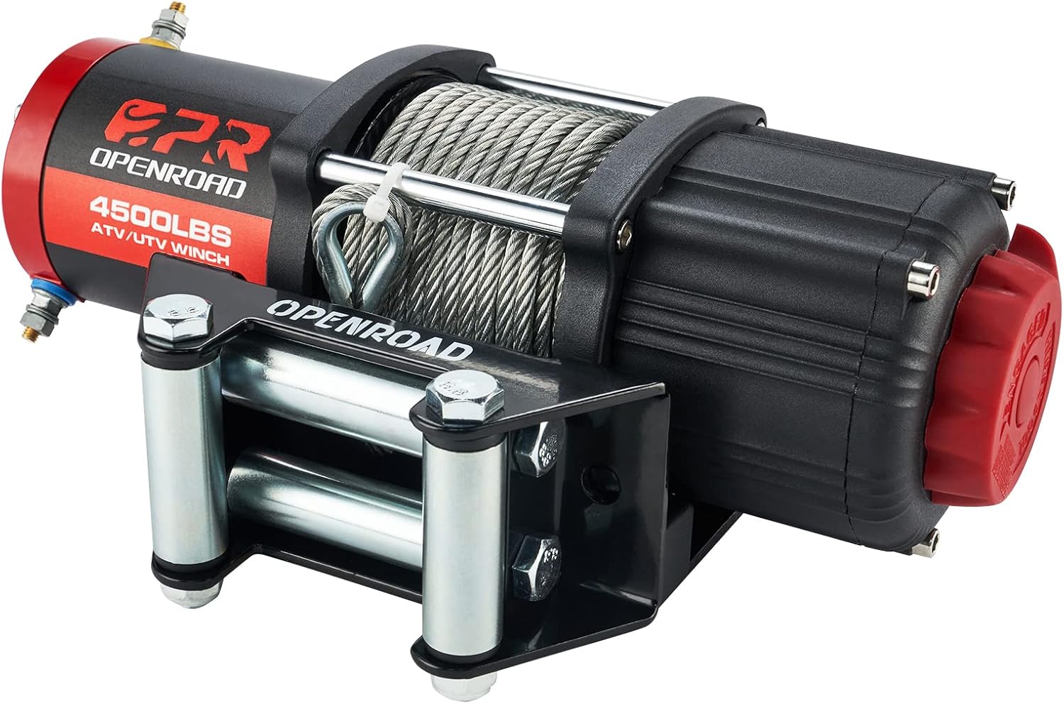 OPENROAD ATV Winch 4500lbs 12V Electric Winch,Synthetic Rope UTV Winch Kits for ATV/UTV Off Road Trailer Towing Winch,with Wireless Remote Control Mounting Bracket(Gray Rope)