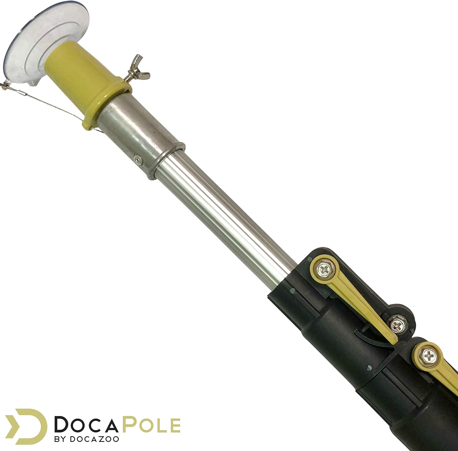 DocaPole Light Bulb Changer with 7-30 Foot Telescopic Extension Pole For High Ceilings and Recessed Lights, Suction Cup Style