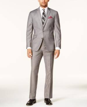 Kenneth Cole Reaction Men&s Techni-Cole Basketweave Slim-Fit Suit - Gray 40r