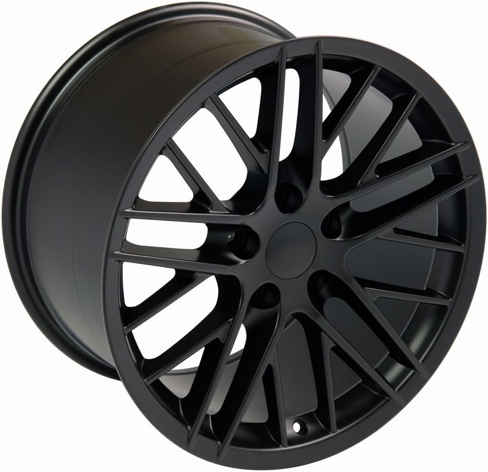 Partsynergy Replacement For 17" Rim fits 1997-2004 Chevrolet Corvette C6 ZR1 Style Satin Black 17x9.5 Wheel
