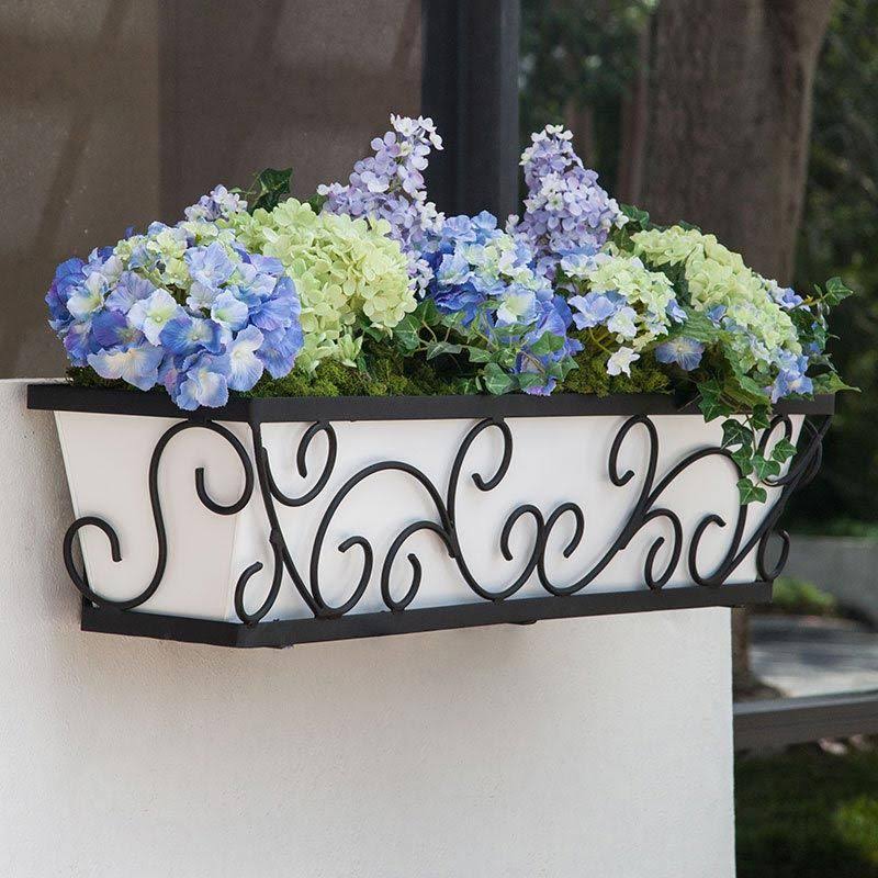 60in. Regalia Decora Window Box with White Galvanized Liner