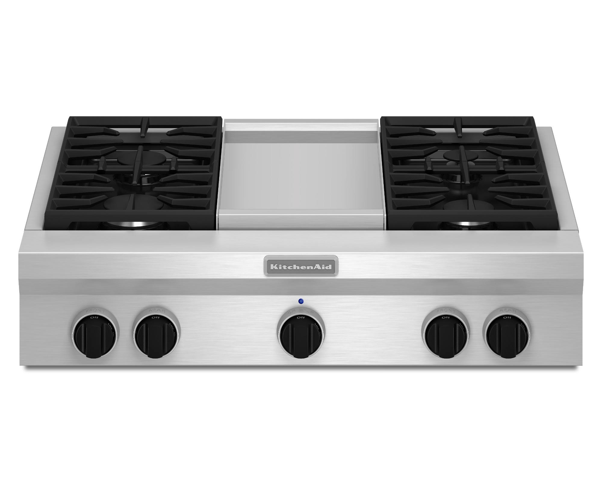 KitchenAid KGCU463VSS 36x22 Gas Cooktop and Griddle - 5 hobs - Stainless Steel