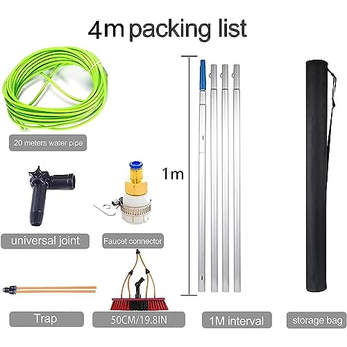 UE-MAOLU Solar Panel Cleaning Brush,Window Cleaning Pole, Water Fed Telescopic Brush, Extendable Cleaner Conservatory Roof, Cleaning Photovoltaic and Solar Panels