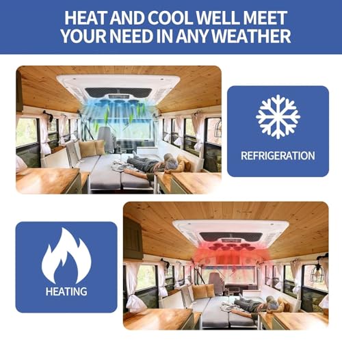 12V/24V Heat&Cool Roof Air Conditioner Electric Cool RV Rooftop Parking Ac Unit For Truck Camper Van Caravans