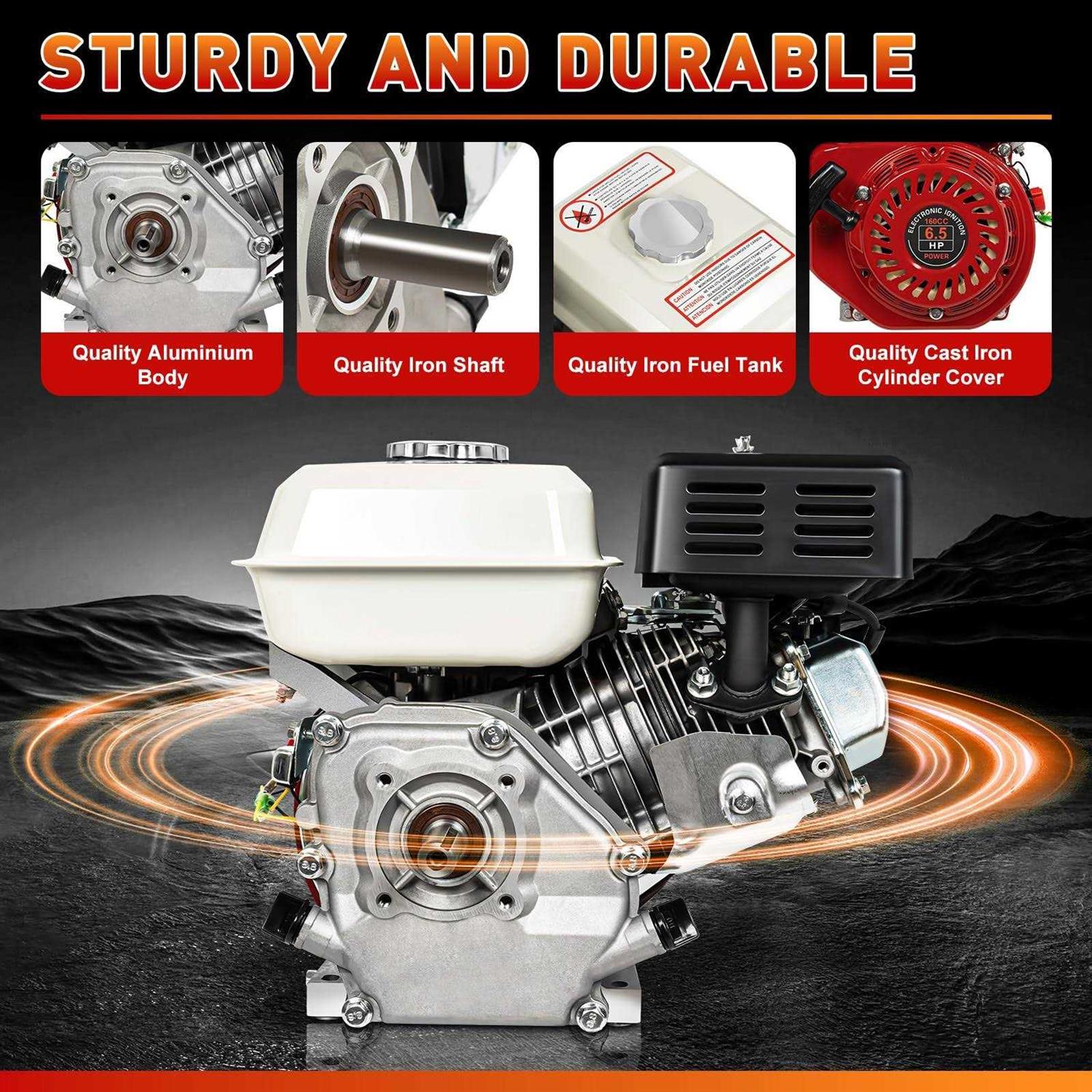 YIYIBYUS 4 Stroke Pull Start Petrol Engine 6.5HP/7.5HP Horizontal Air Cooled Single Cylinder General Gas Engine Replaces Compatible For Honda GX160 OHV - Shop Hardware Tools Online Store