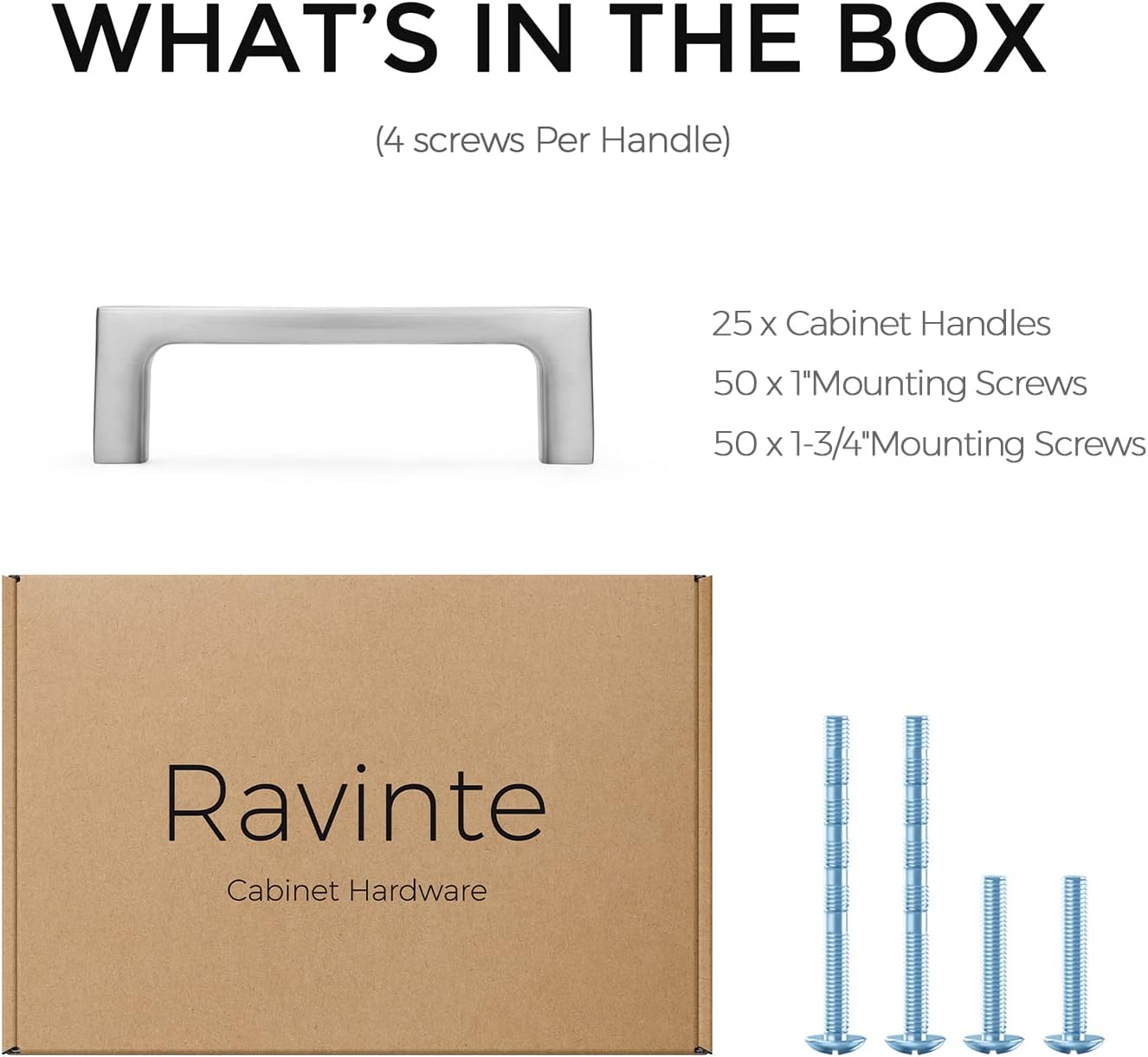 Ravinte 30 Pack Solid 5 Inch Kitchen Square Cabinet Handles Brushed Nickel Cabinet Pulls Drawer Pulls Kitchen Cabinet Hardware Kitchen Handles