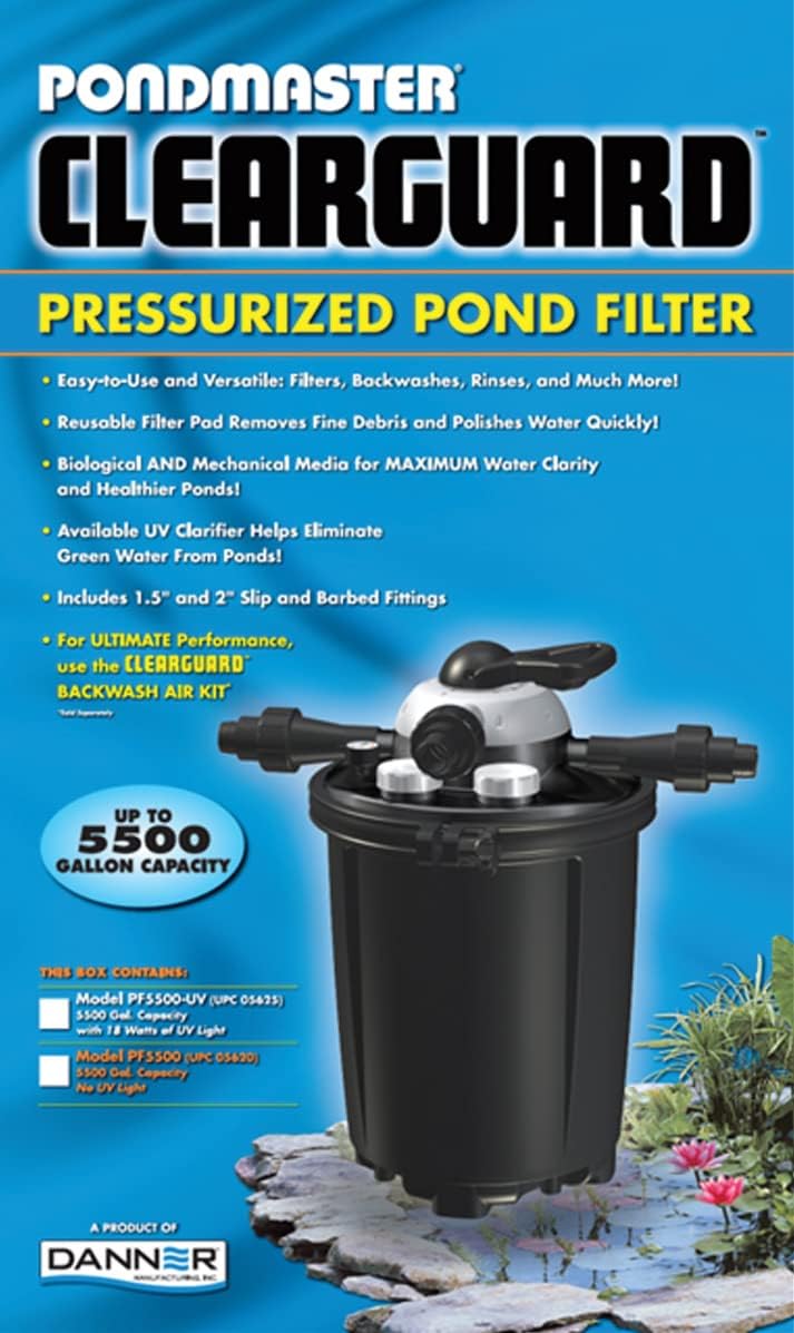 Danner Manufacturing, Inc. Pondmaster Clearguard 5,500 Gallon Capacity, Pressurized Pond Filter, 05620