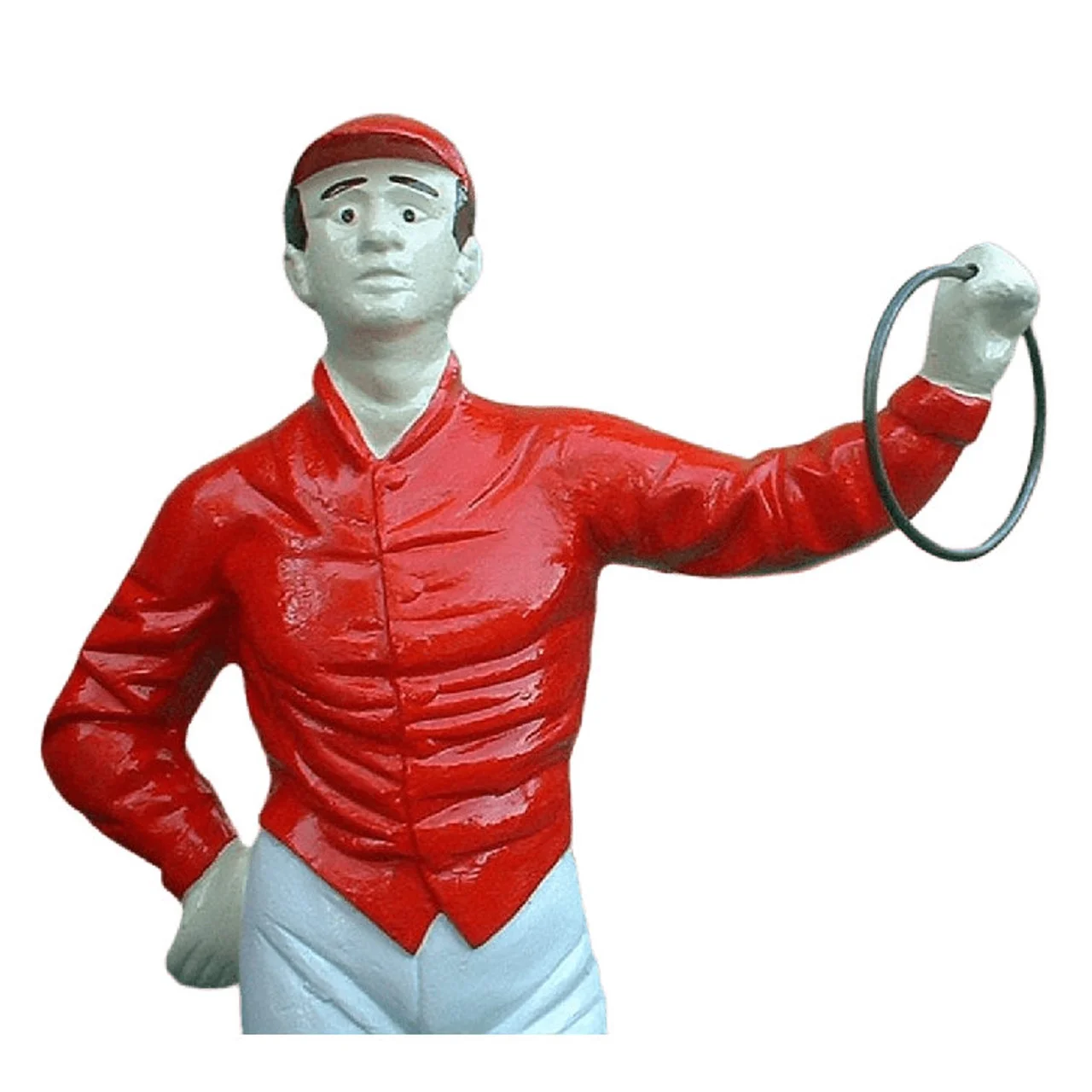 Traditional Lawn Jockey Red Shirt Garden Statue