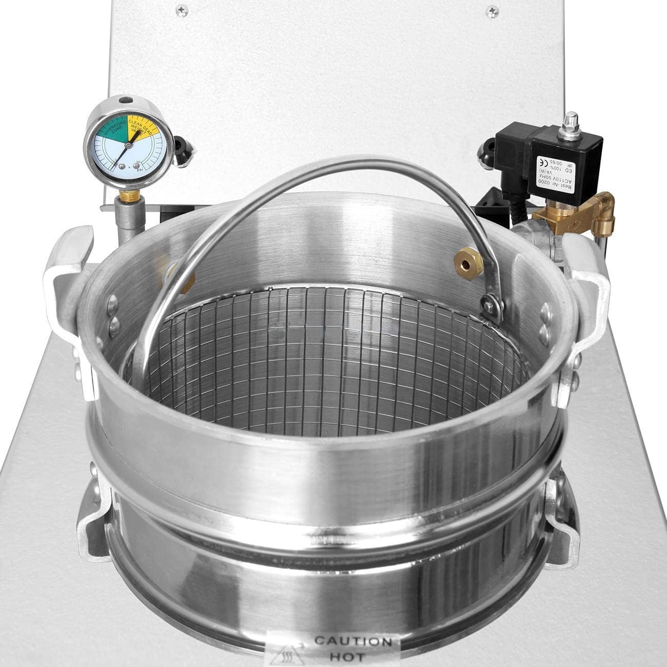 16L Commercial Electric Pressure Fryer Stainless Steel Countertop Pressure Fryer Electric Pressure Deep Fryer Cooking Professional Tabletop Restaurant Kitchen Frying Machine 110V 2.4KW