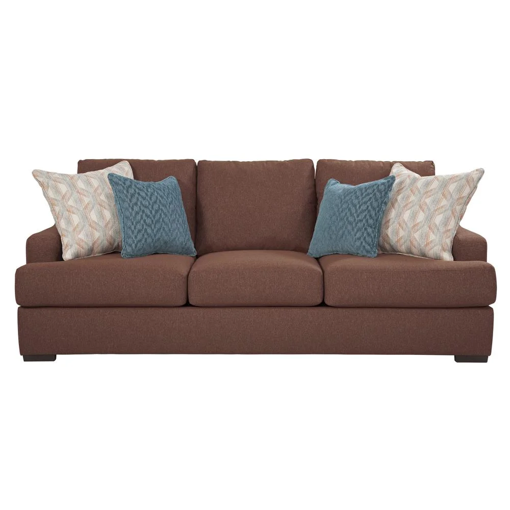 American Furniture Classics Model 8-010-A65V2 Earthtone Cinnamon Sloped Track Arm Sofa
