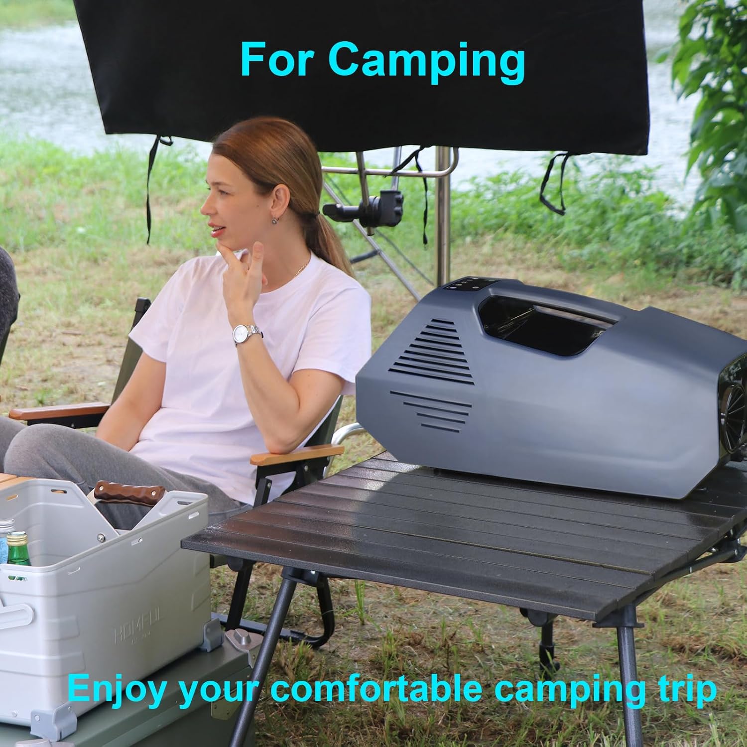 2380BTU Camping Air Conditioners - Enjoycool 14lb Tent Air Conditioner with Remote Control, Portable ac for Truck Outdoor/RVs/Fishing or Pet (Battery Not Included)