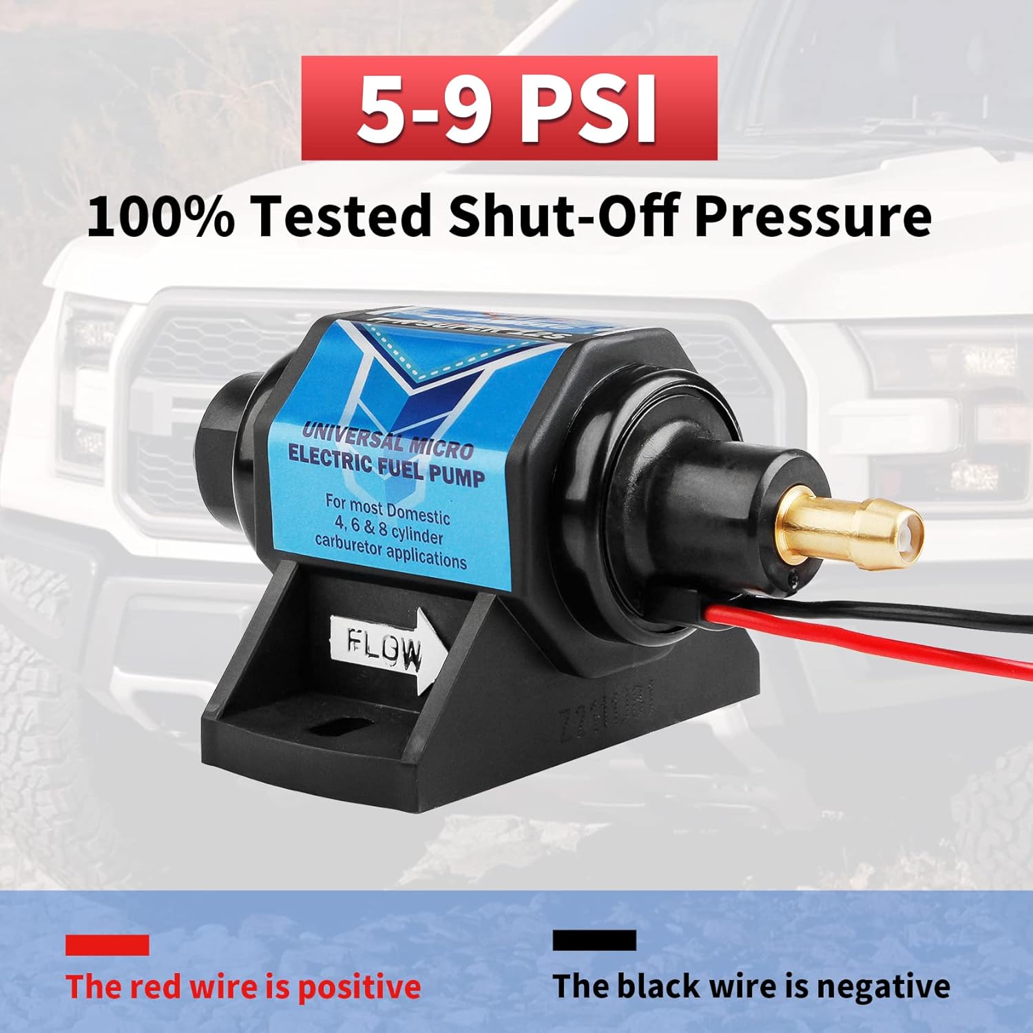 CarBole Universal 12 Volt Electric Fuel Pump 5-9 PSI, 35GPH, Super 12S for Gasoline Engines