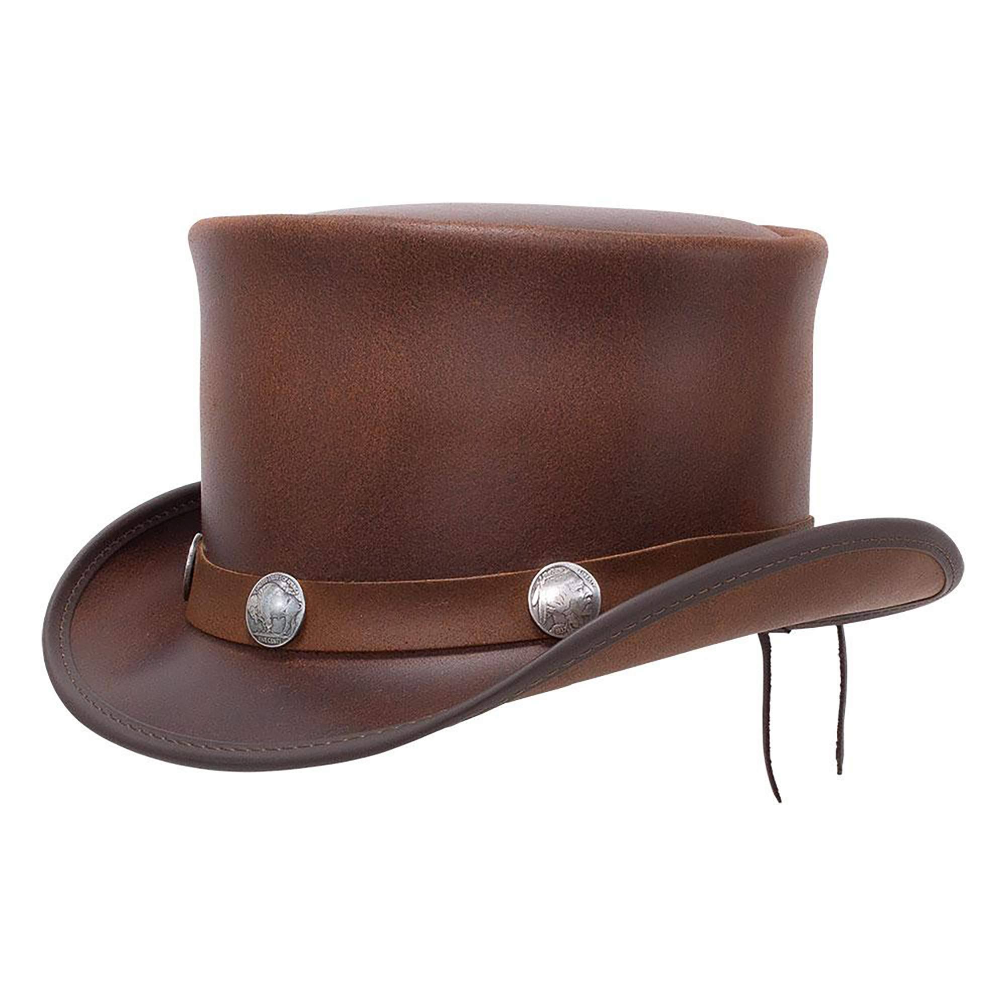 New American Hat Makers El Dorado-Buffalo Band Leather Top Brown X-Large Hat
