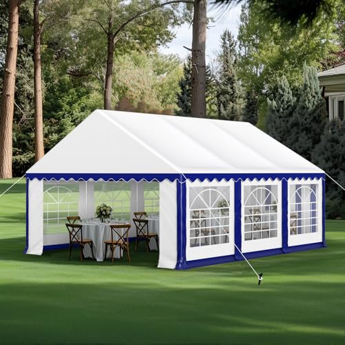 GREEN PARTY 20x40FT Party Tent Heavy Duty, Large Wedding Event Shelters with 7 Carry Bags & Removable Sidewalls, Outdoor Canopy Gazebo Commercial Tents for Parties Carport Camping Garden Patio