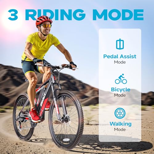 Electric Bike for Adults, 350W 26" Ebike for Teens 21 Speed 20Mph Up to 40Mile with Dual Disc Brake Commute E-Bike E-MTB for Men Women Electric Bicycles UL 2849 Tested