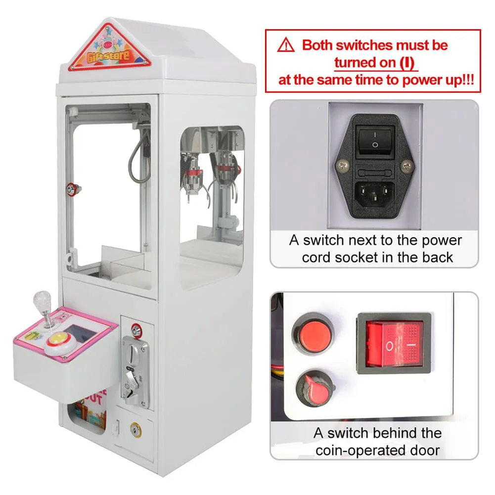 JORUGUNA Mini Claw Crane Machine 110V Metal Case Bar Candy Toy Catcher Shake-Proof