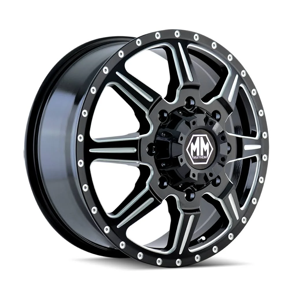 Mayhem 8101 Monstir Front Black Milled Spokes 17x6.5 8x165.1 134mm 130.18mm