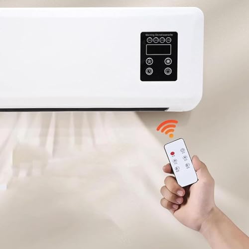 Mini Split AC/Heating System, Split AC Unit, Mini Wall Mounted Air Curtain Fan 2 In 1, Wall Mounted Portable Ductless Air Conditioner Fan With Remote, for Home Apartment Office