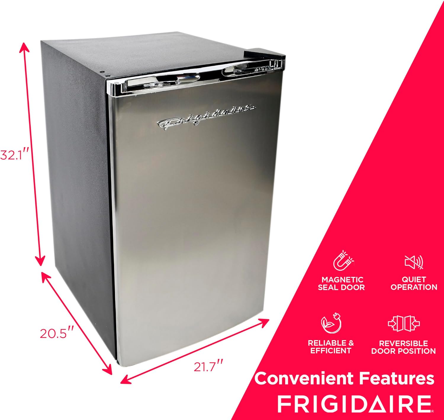 Frigidaire EFR492, 4.5 cu ft Refrigerator, Stainless Steel Door, Platinum Series