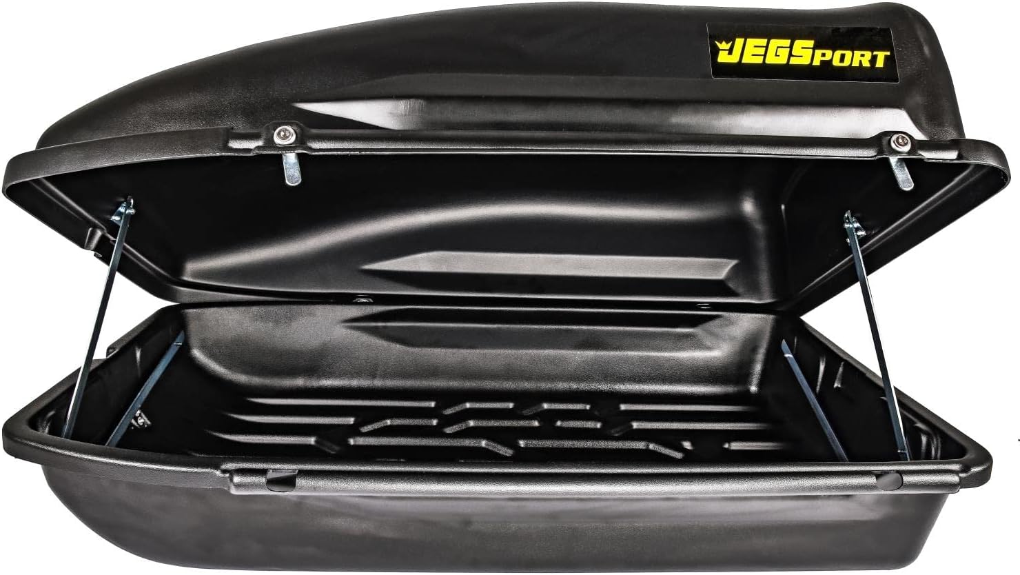 JEGS Rooftop Cargo Carrier for Car Storage - Small Roof Rack Cargo Carrier - Heavy Duty Waterproof Storage - Made in USA - 10 Cubic Ft - 110 Lb Capacity - Zero Tool Easy Assembly - Aerodynamic Design