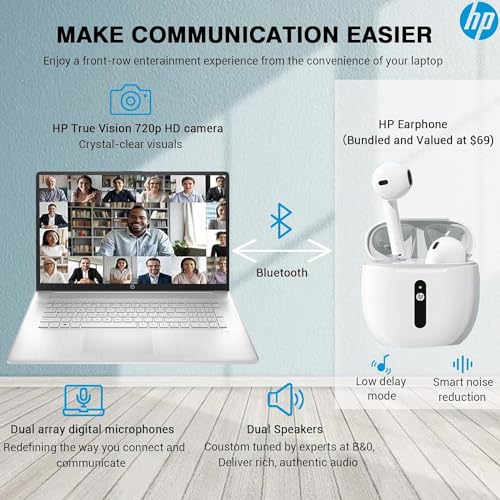 HP 17 Touchscreen Laptop Computer, 17.3” HD+ Touch Screen Business PC, Intel Core i7