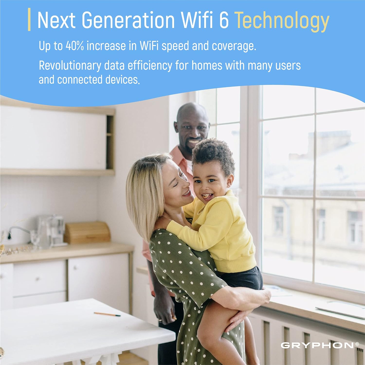 Gryphon AX Advanced Security and Parental Control Tri-Band Mesh WiFi 6 System, 3000 sqft Coverage per Mesh Router WiFi 6, Blazing Fast AX4300 Gigabit Speeds to Protect Your Smart Home- 2 Pack