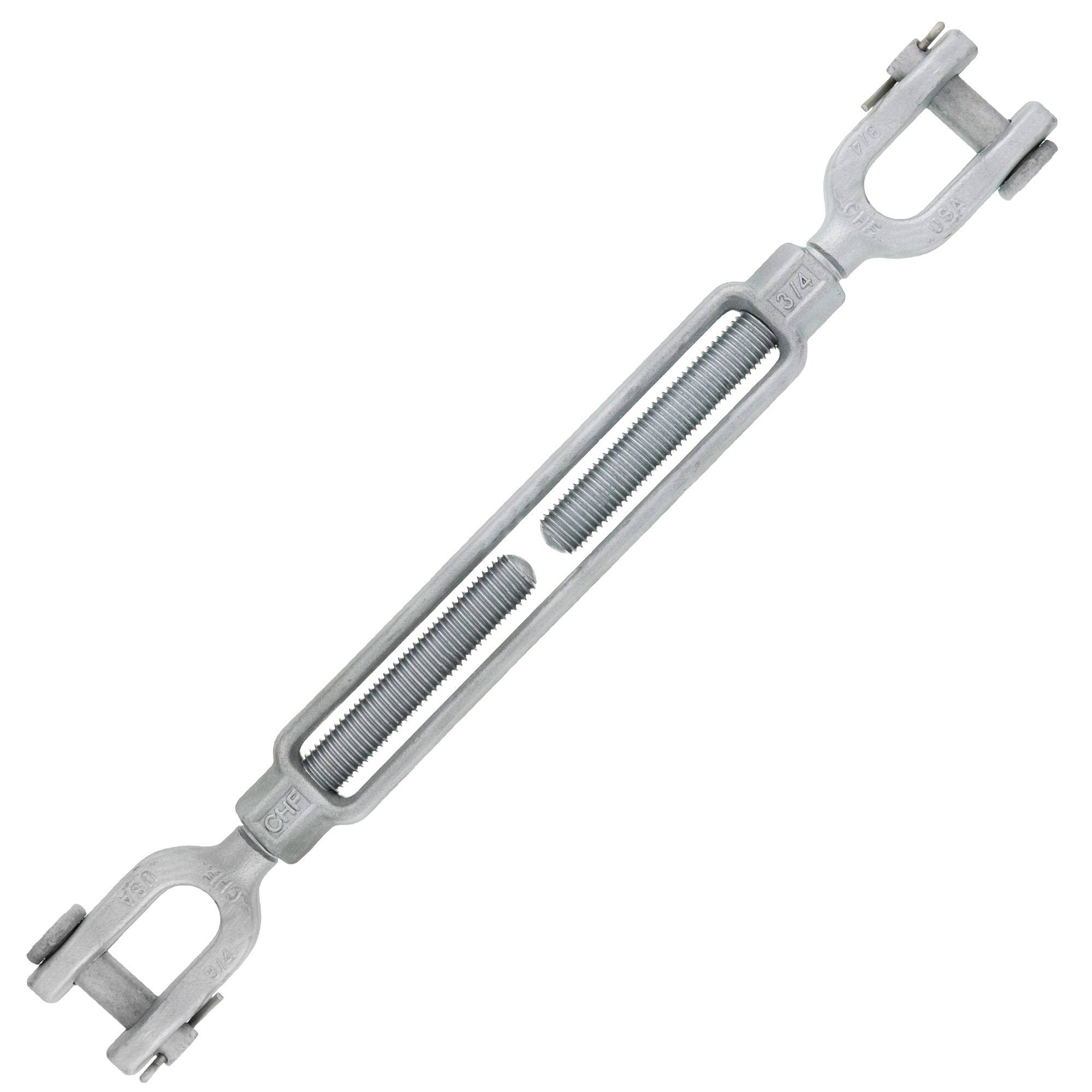 3/4 x 9 Chicago Hardware Hot Dip Galvanized Jaw x Jaw Turnbuckle