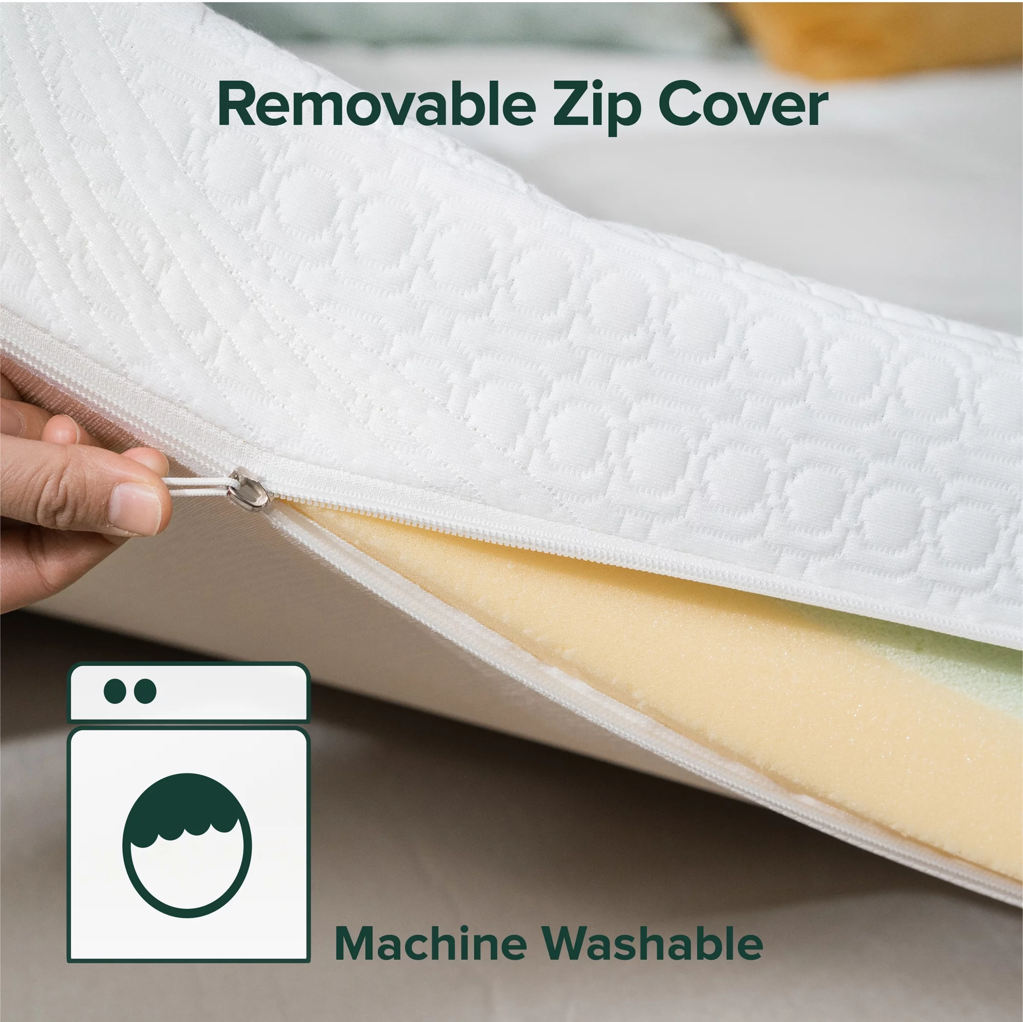 Zinus 4 Green Tea Pressure Relief Memory Foam Mattress Topper, Twin