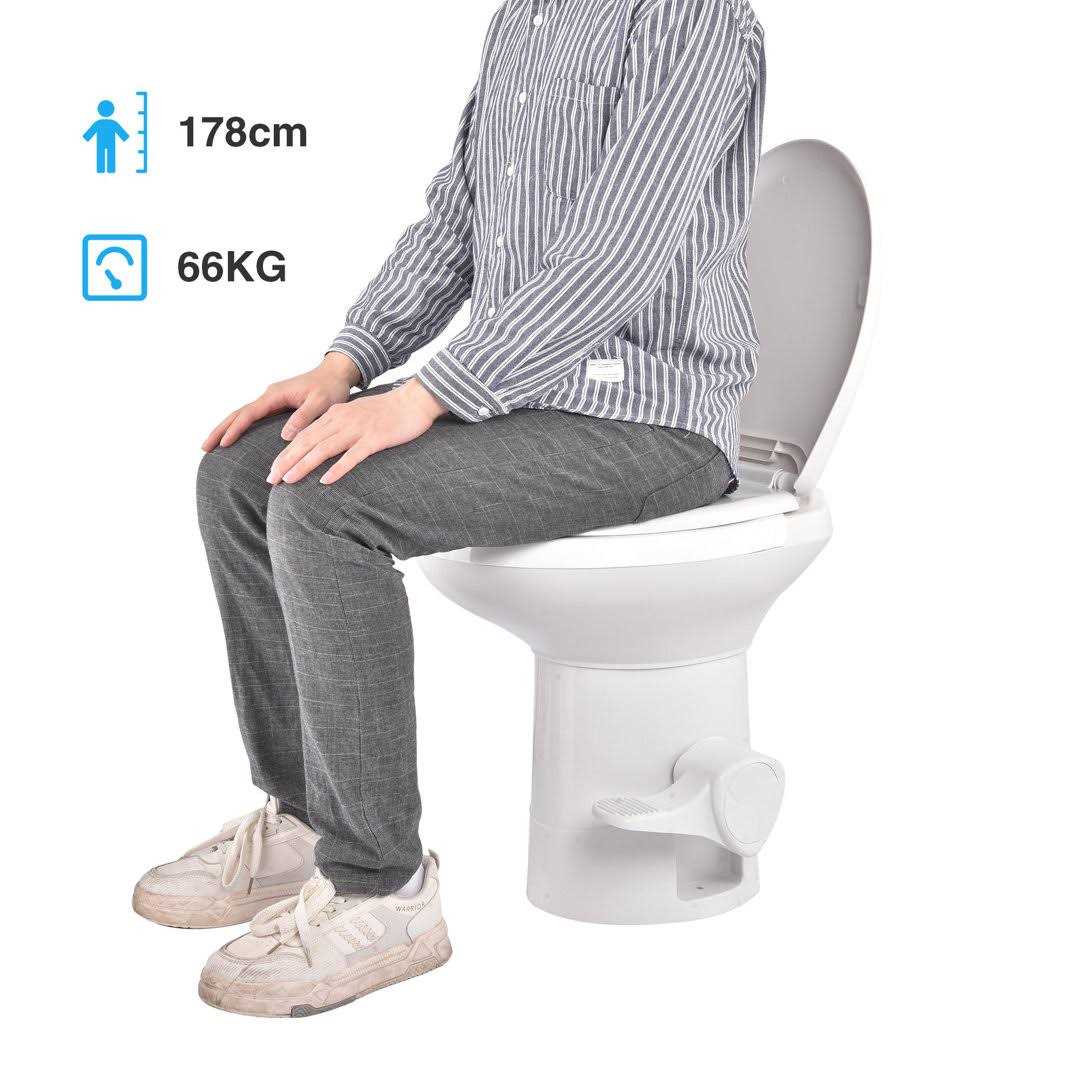 Yescom Gravity Flush Toilet RV Toilet Foot Pedal Flush HDPE 20 High Profile Motorhome Caravan Travel - Shop Hardware Tools Online Store