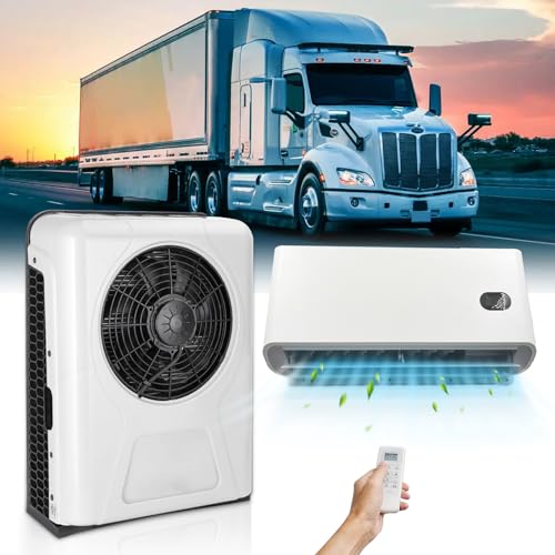 7,000BTU Electric Truck AC Unit Split 12V Low Noise Fast Cooling High Efficiency For Semi-Truck, Trailer, Bus, Camper, Pickup, Motorhome