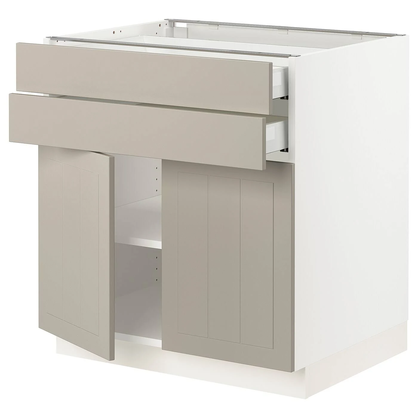 IKEA - SEKTION / MAXIMERA Base Cabinet W 2 doors/2 Drawers, white/Stensund Beige, 30x24x30 29407462