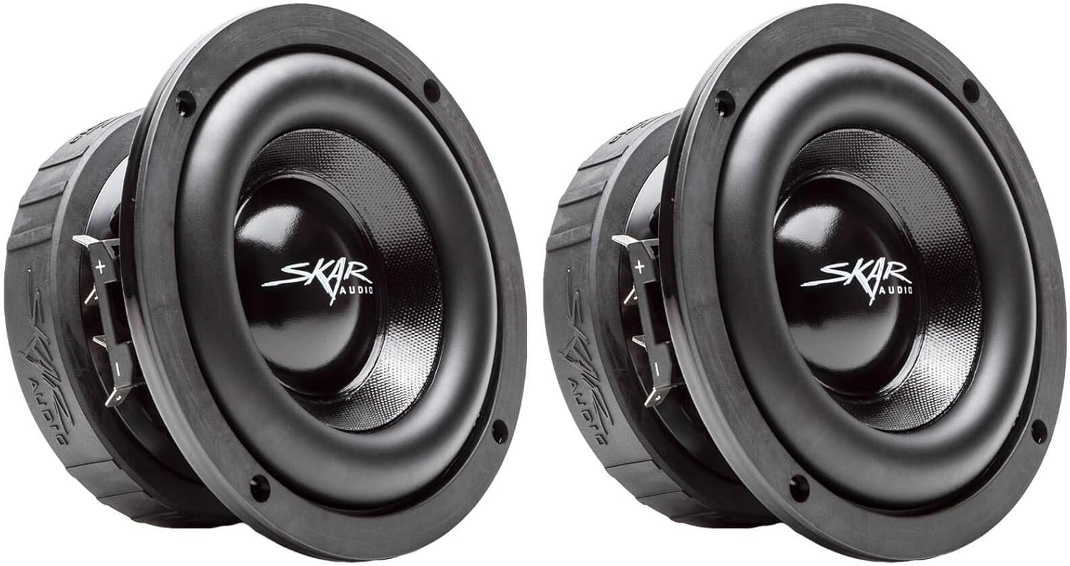 (2) Skar Audio EVL-65 D2 6.5" 400 Watt Max Power Dual 2 Ohm Car Subwoofers, Pair of 2 Pack of 2