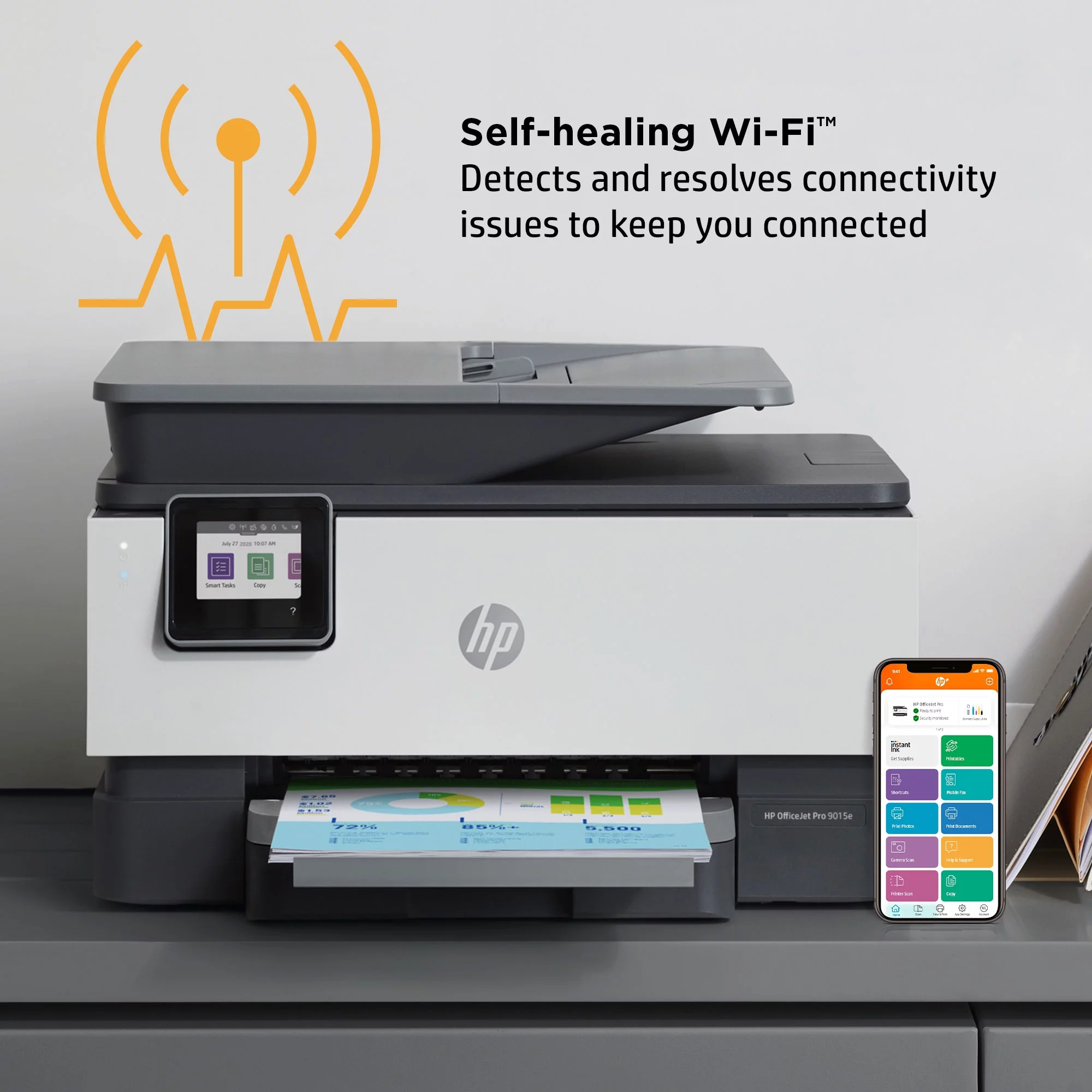 HP OfficeJet 9025e All-in-One Wireless Color Inkjet Printer - 6 months free Instant Ink with HP+