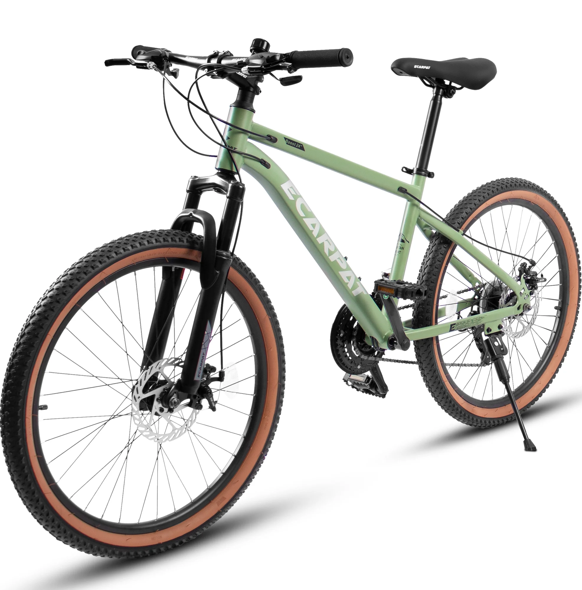 24 inch Mountain Bike for Kids, Boys Girls Bike with 21 Speed Disc Brakes, Green