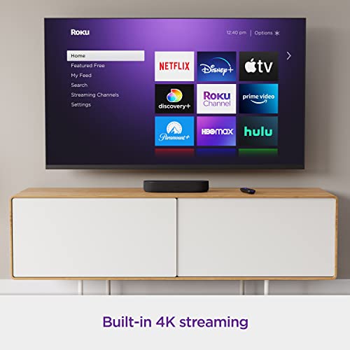 Roku Roku Streambar & Wireless Bass Wireless Bluetooth Remote Control App Control Standalone Streaming Media Player