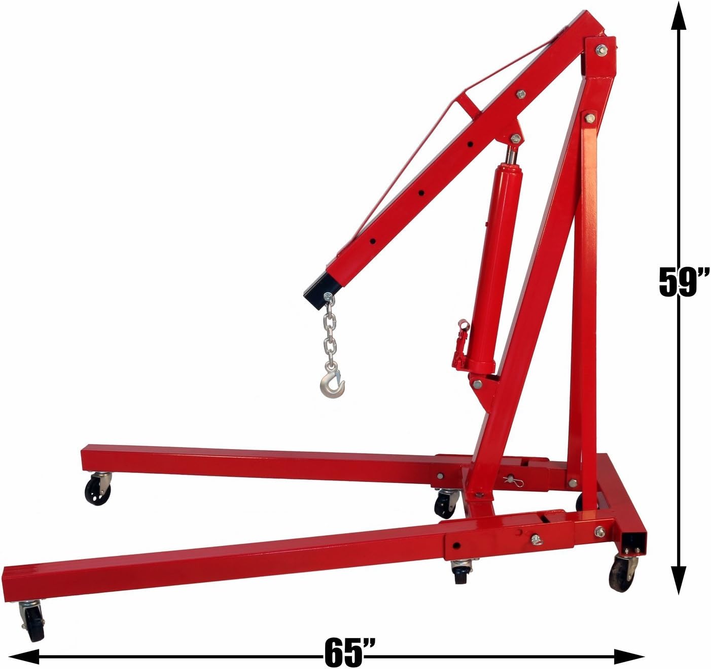 Dragway Tools 2 Ton Folding Hydraulic Engine Hoist Cherry Picker Shop Crane Hoist Lift