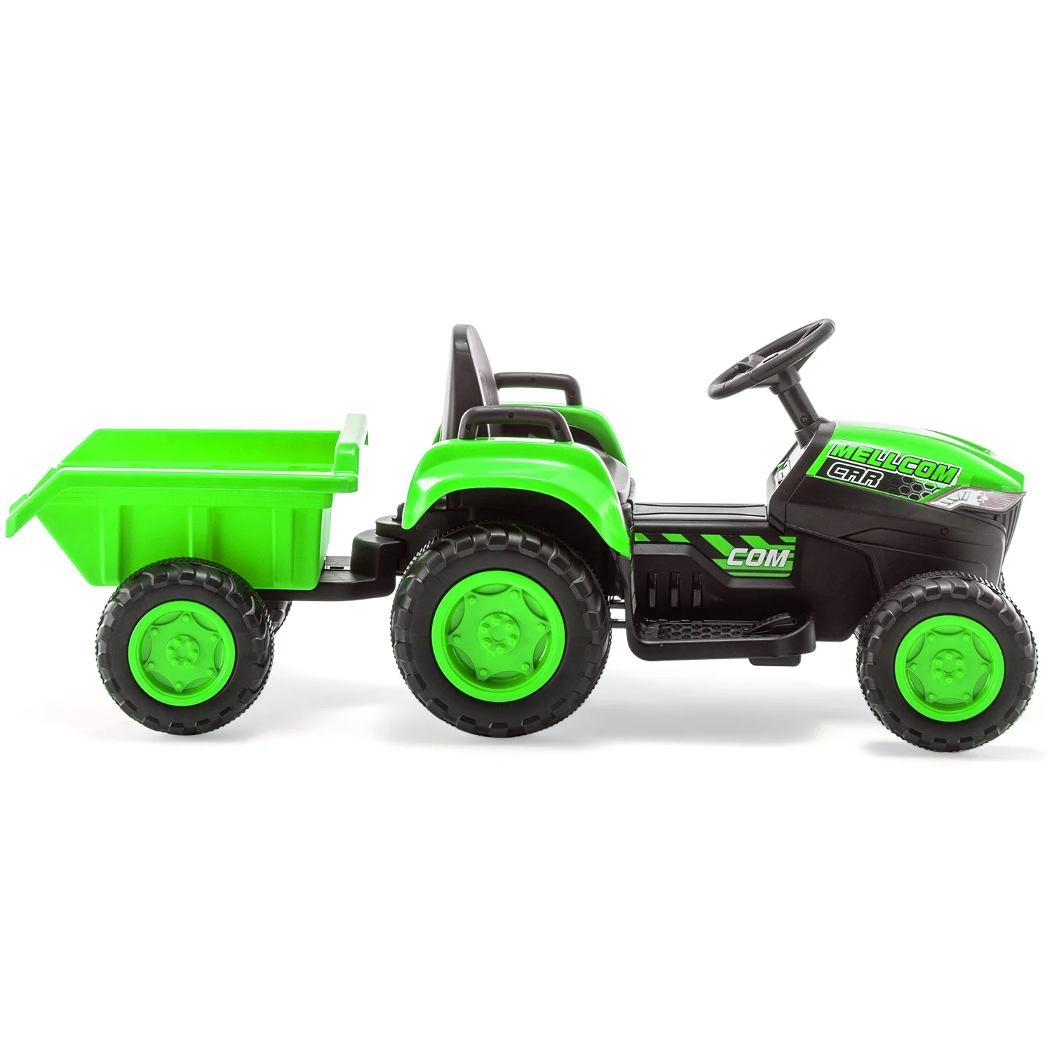 Erommy Kids Ride on Tractor with Remote Control, 12V Battery Powered Electric Tractor with 30W Dual Motors/Cool Lights/Bluetooth Music for Kids, Green
