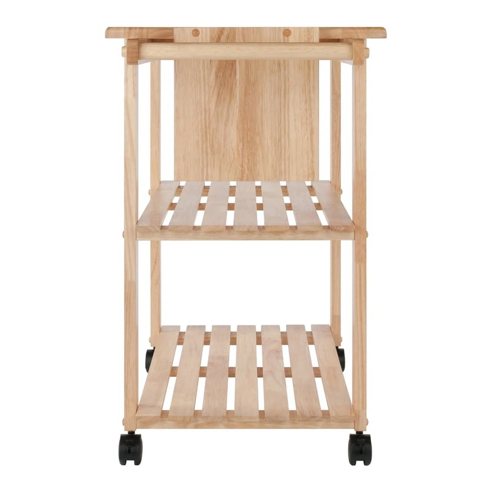 Pemberly Row Transitional Wood Utility Butcher Block Kitchen Cart in Natural