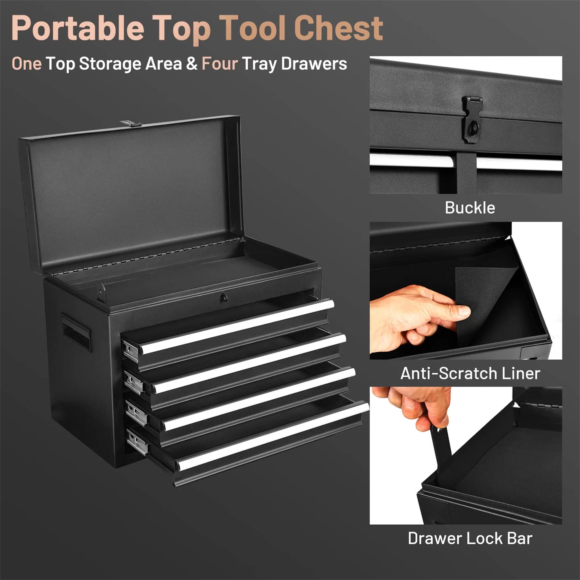 Aukfa Tool Chest, 2 in 1 Steel Rolling Tool Box & Cabinet On Wheels for Garage, 8-Drawer, Blue