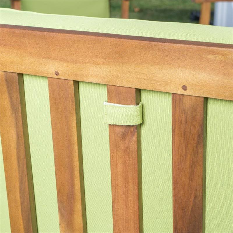 Noble House Perla 5 Piece Outdoor Acacia Wood Conversation Set in Green - 303731