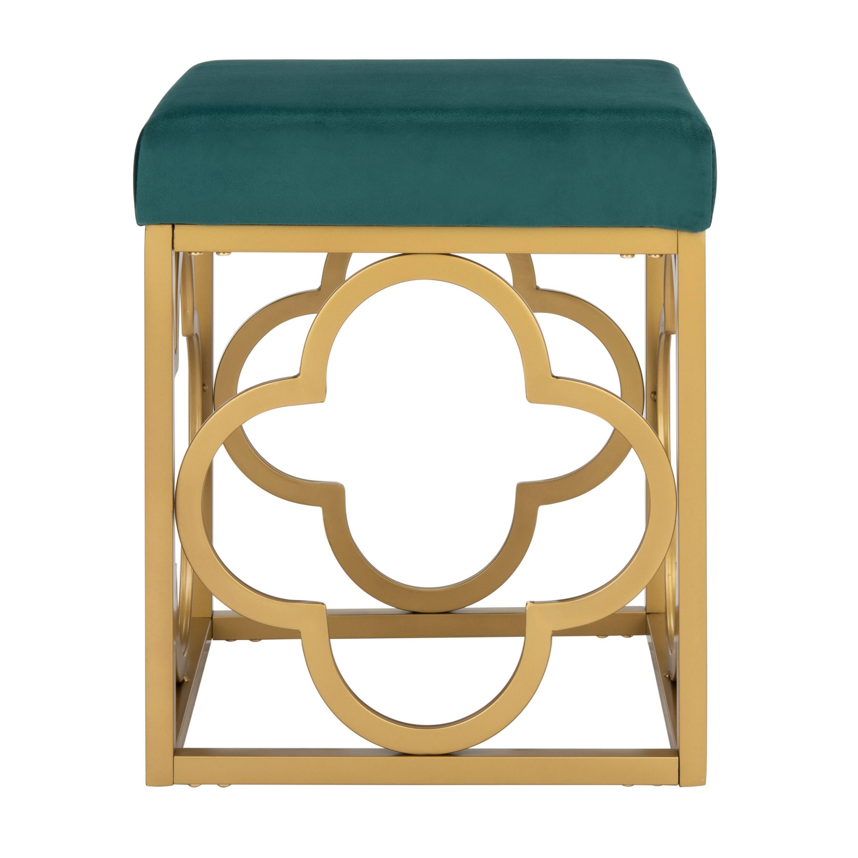 Safavieh Fleur Square Ottoman - Creme / Gold