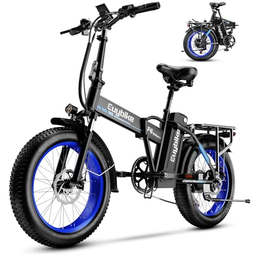 1000W Folding Electric Bike, 48V 20AH Large Removable Battery E Bike, 30+MPH, 80 Miles Max Range, 20" Fat Tire Electric Bike for Adults, Adult Electric Bicycles for Commute Beach Snow