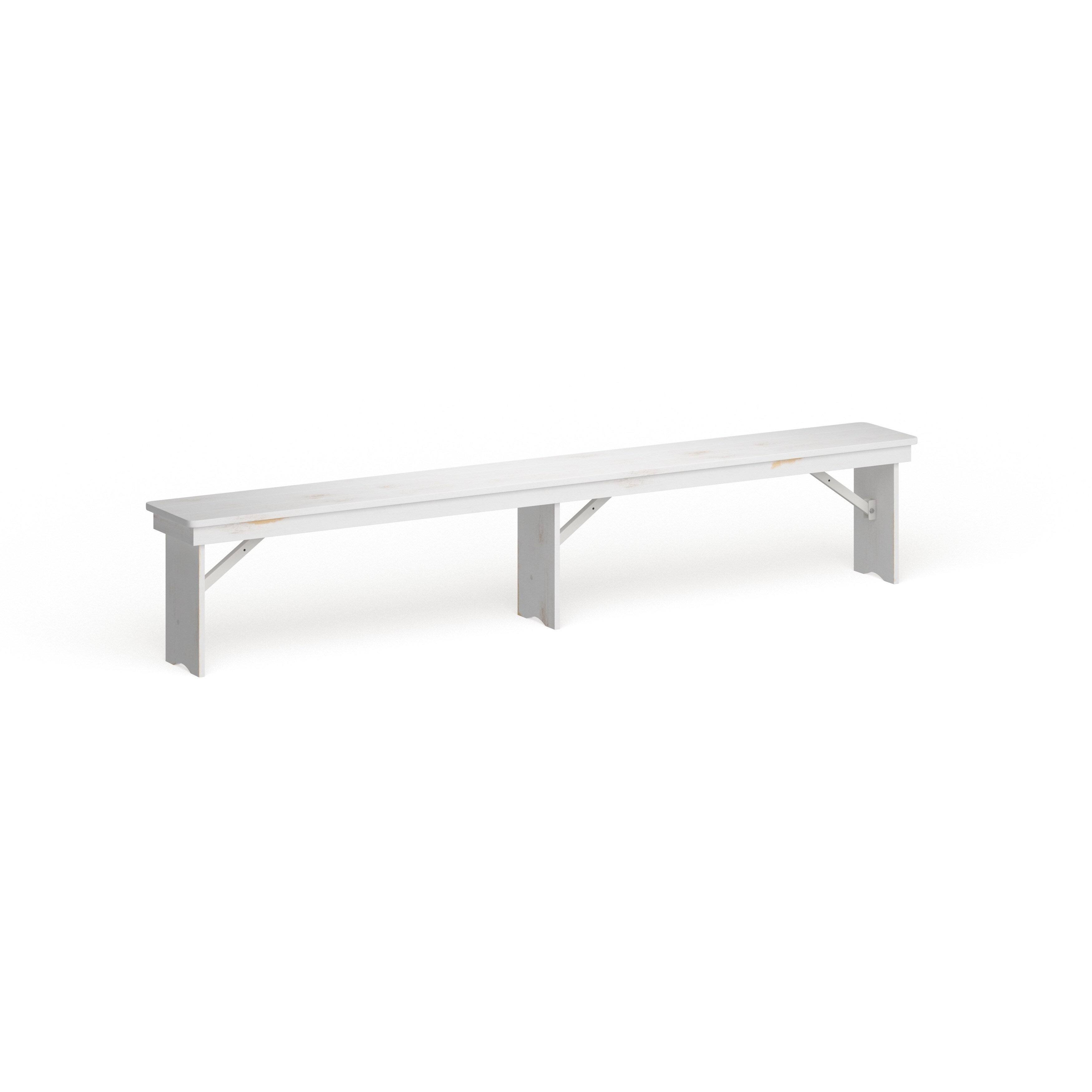 Lancaster Home Hercules Series 40 x 12 Solid Pine Folding Farm Bench Antique Rustic