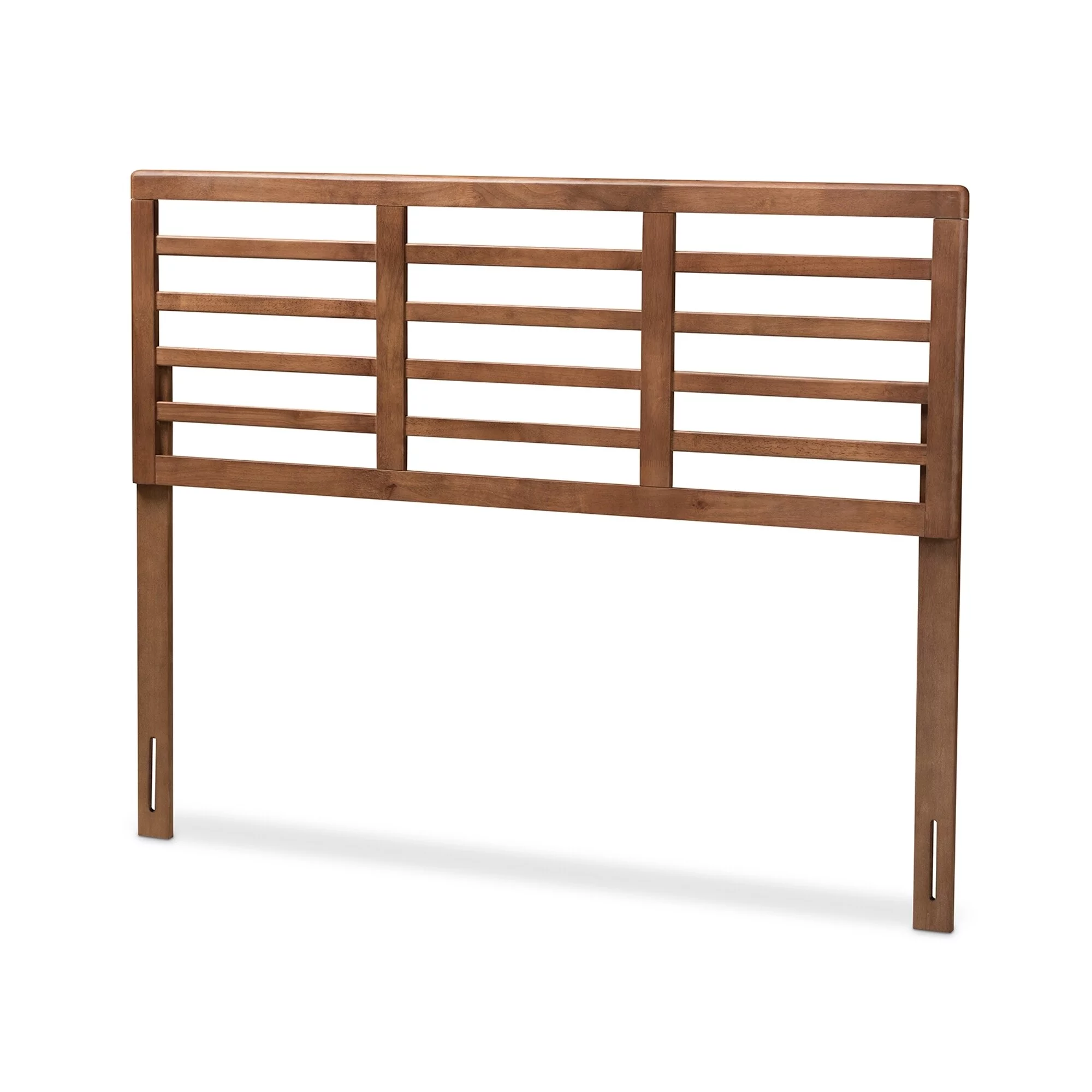 Baxton Studio Mid-Century Walnut Wood Open Slat Headboard Queen