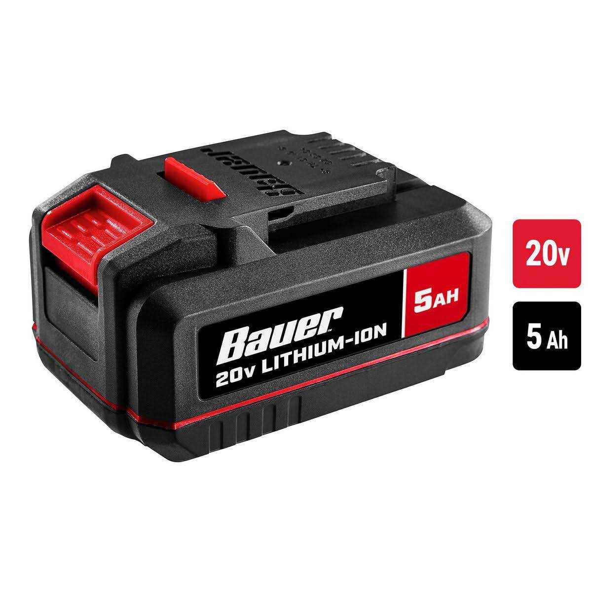 Bauer Tools 1907c-b 20V Hypermax Lithium 5.0 Amp Hour High Capacity Battery - Shop Hardware Tools Online Store