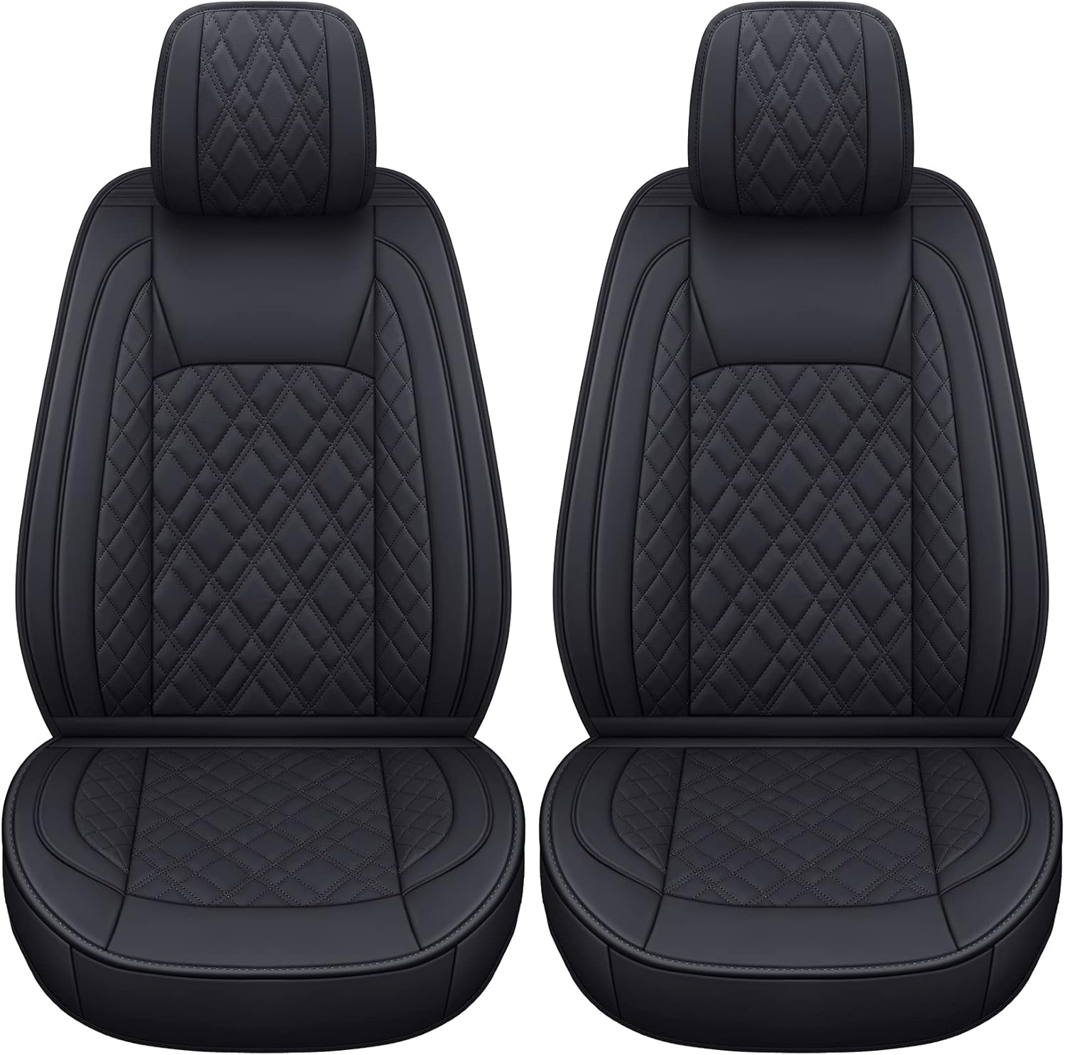 3A-DHG Ram 1500 Seat Covers Front and Back, Also Fit for Most of The 2006- 2020 Ram 2500 3500 Crew Cab& Quad Cab Truck, with Faux Leather (3A-DHG-Black & Red)